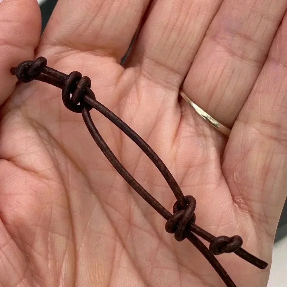 Handmade Malachite Obelisk Pendant Leather Slider Necklace